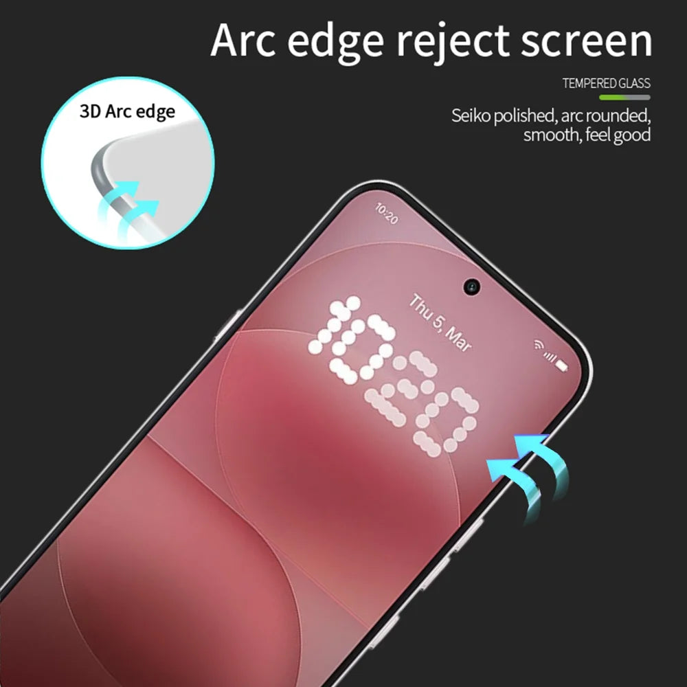 Mofi for Nothing Phone (4a) Pro Screen Protector MOFI 9H 3D Curved Full Glue Full Coverage Tempered Glass Film - Black - 2