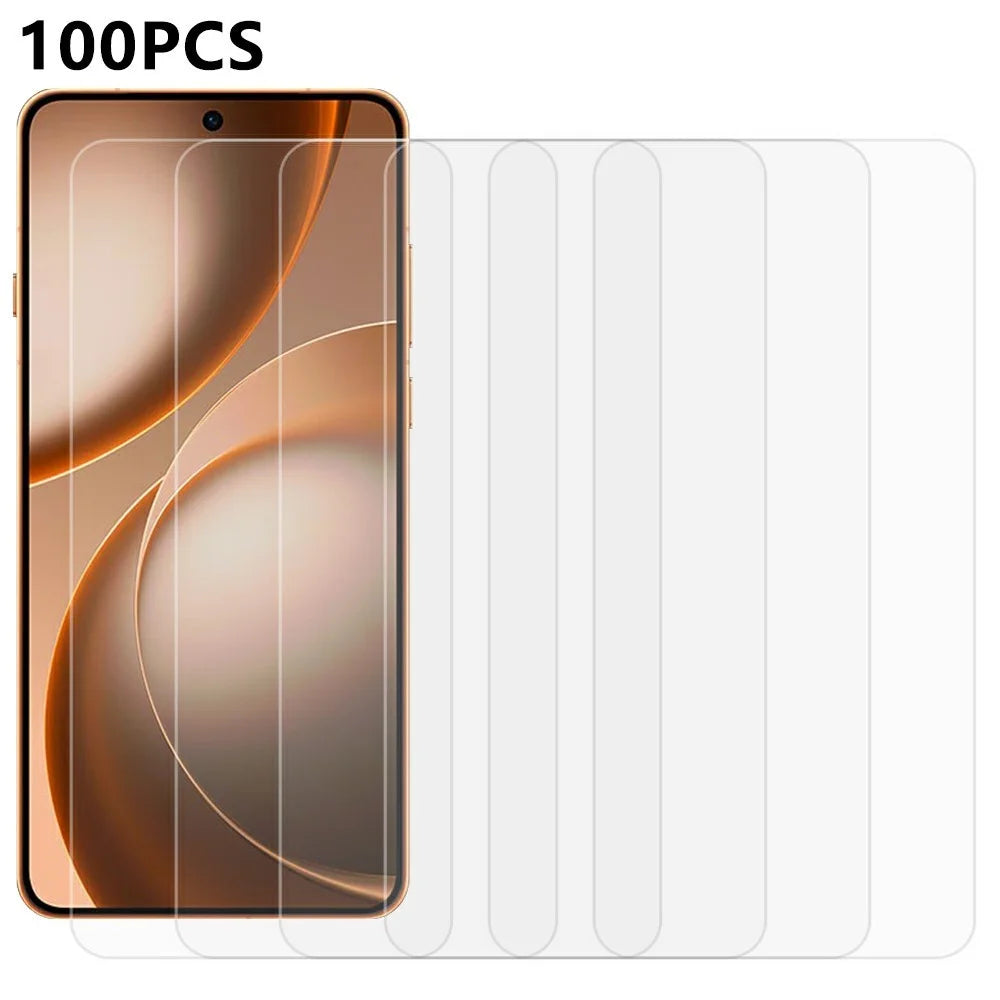 100Pcs For Oppo Find X9 Ultra 5G Screen Protector Full Glue Anti-Scratch Tempered Glass Film (NOT Complete Covering) (No Package, with Wipes Set, Dust-absorber, Guide Sticker) - Transparent - 1