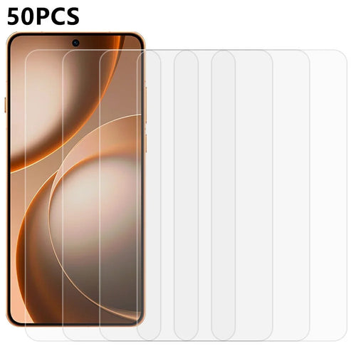 50Pcs For Oppo Find X9 Ultra 5G Screen Protector Full Glue Tempered Glass Clear Screen Film (NOT Complete Covering) (No Package, with Wipes Set, Dust-absorber, Guide Sticker) - Transparent - 1