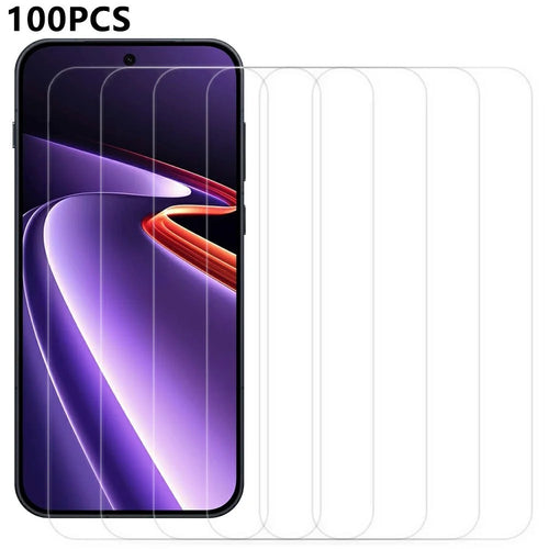 100Pcs For OnePlus Ace 6 Ultra 5G Screen Protector Full Glue Anti-Scratch Tempered Glass Film (NOT Complete Covering) (No Package, with Wipes Set, Dust-absorber, Guide Sticker) - Transparent - 1