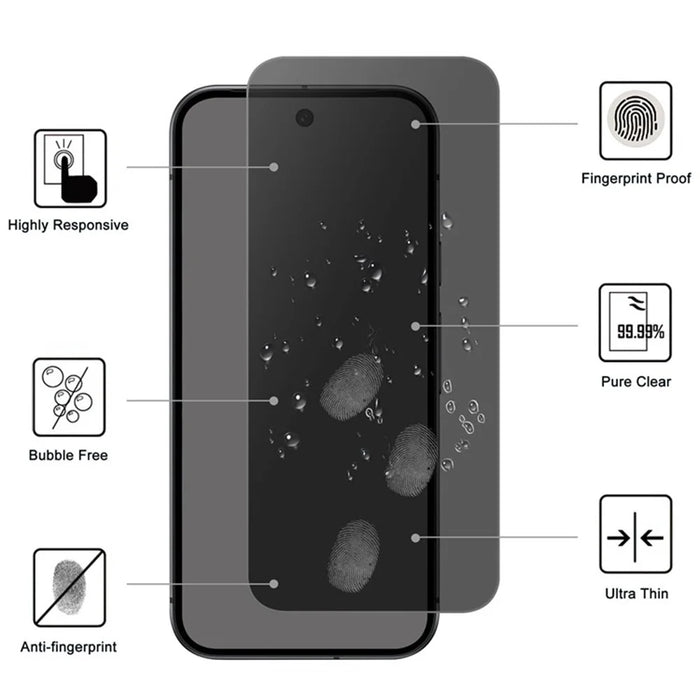 For Google Pixel 11  /  11 Pro Tempered Glass Screen Protector 2.5D Arc Edge Anti-Spy Film - 2
