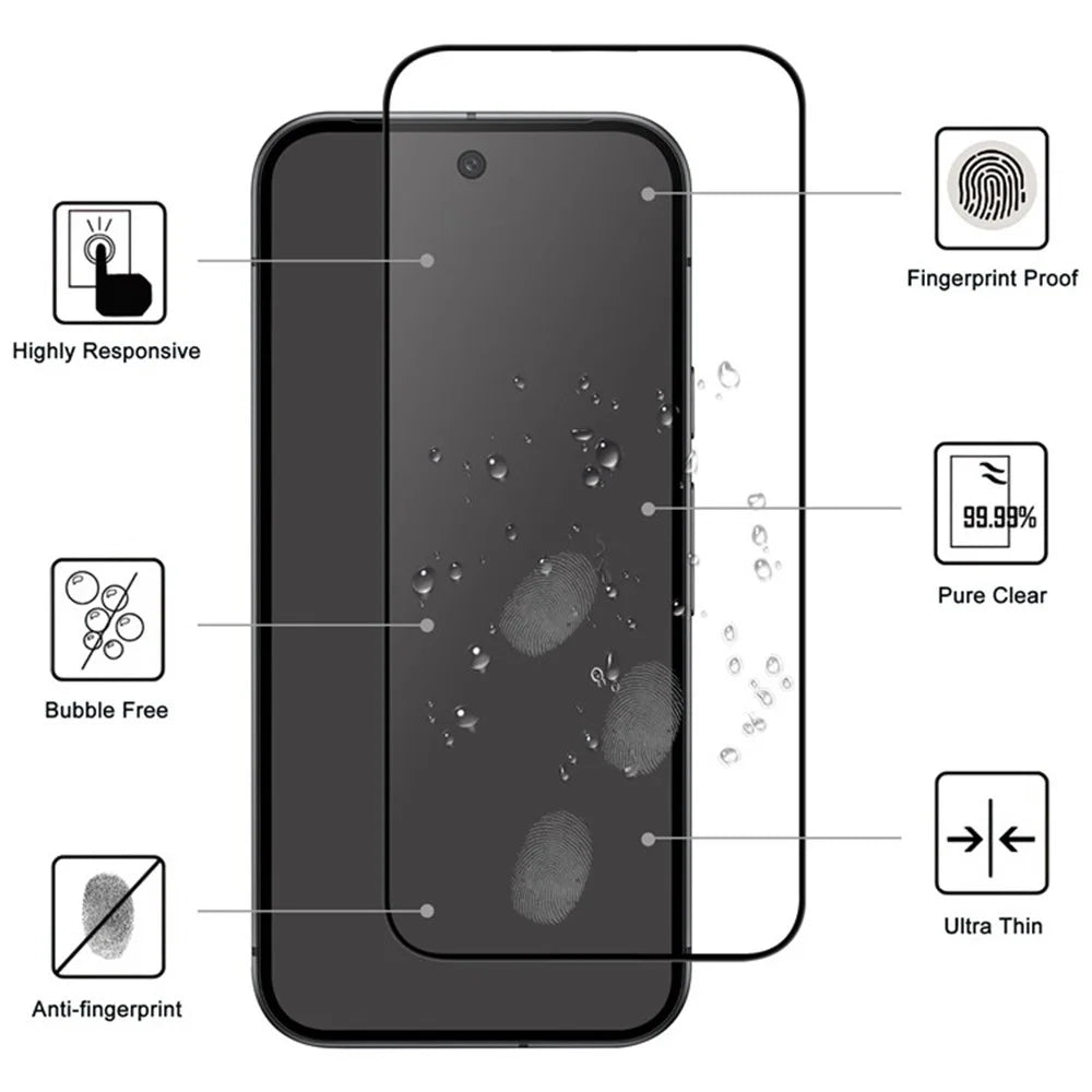 For Google Pixel 11 Pro XL AGC Tempered Glass with Black Edge Full Glue Full Coverage Screen Protector - 2