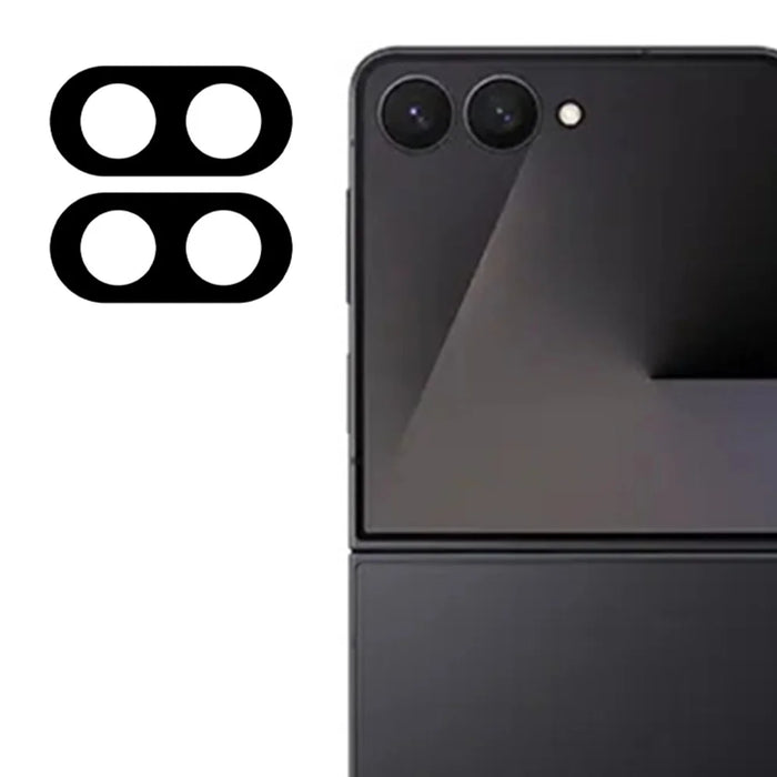 2Pcs For Samsung Galaxy Z Flip8 Full Coverage Camera Lens Protector Silk Printing Tempered Glass Lens Film 3D Arc Edge - Black - 1
