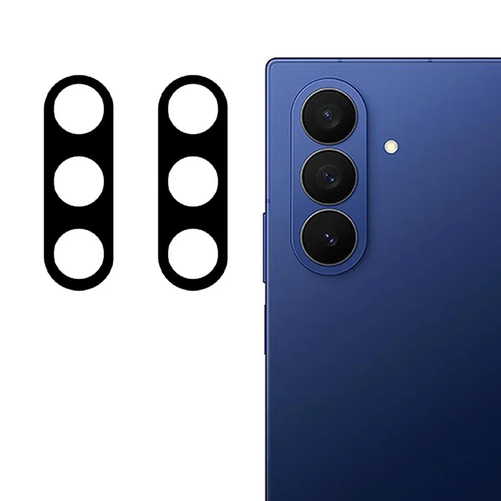 2Pcs For Samsung Galaxy Z Fold8 Ultra Full Coverage Camera Lens Protector Silk Printing Tempered Glass Lens Film 3D Arc Edge - Black - 1