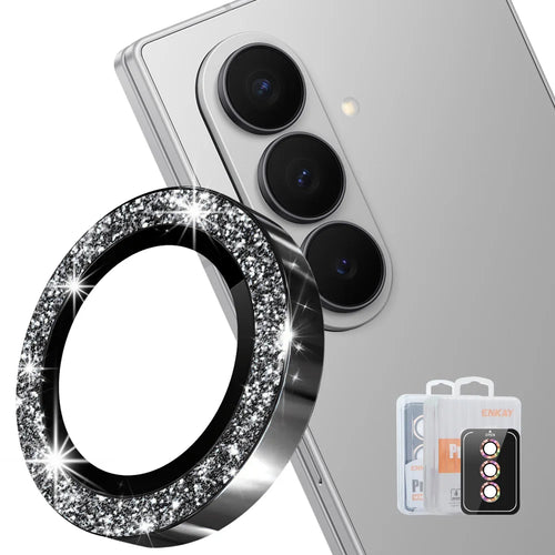 HAT PRINCE for Samsung Galaxy Z Fold8 Ultra Camera Lens Protector ENKAY Hat-Prince Glitter Decor Tempered Glass Lens Film - Black - 1