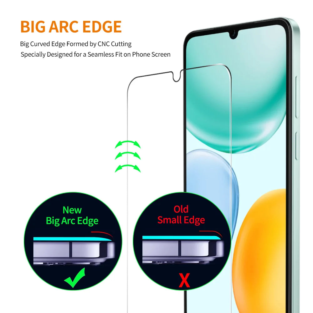 HAT PRINCE for Honor X6d 5G ENKAY  2Pcs Screen Protector 9H Clear Full Glue High Aluminum-Silicon Glass Film (NOT Complete Covering) - Transparent - 4