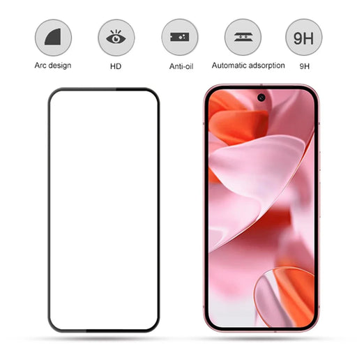 MOCOLO For Google Pixel 9a  /  Pixel 10a Full Screen Protector Anti-Shatter Silk Printing Full Glue Tempered Glass Film - Black - 2