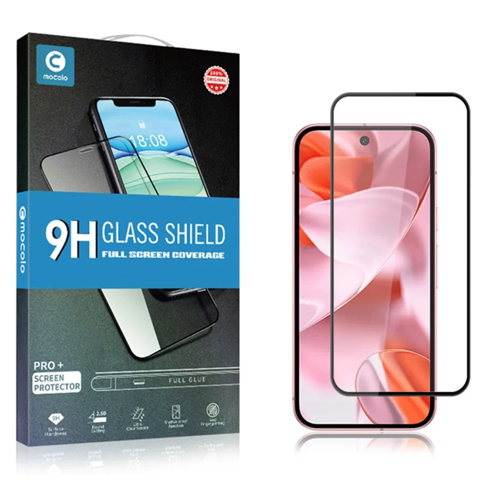 MOCOLO For Google Pixel 9a  /  Pixel 10a Full Screen Protector Anti-Shatter Silk Printing Full Glue Tempered Glass Film - Black - 7