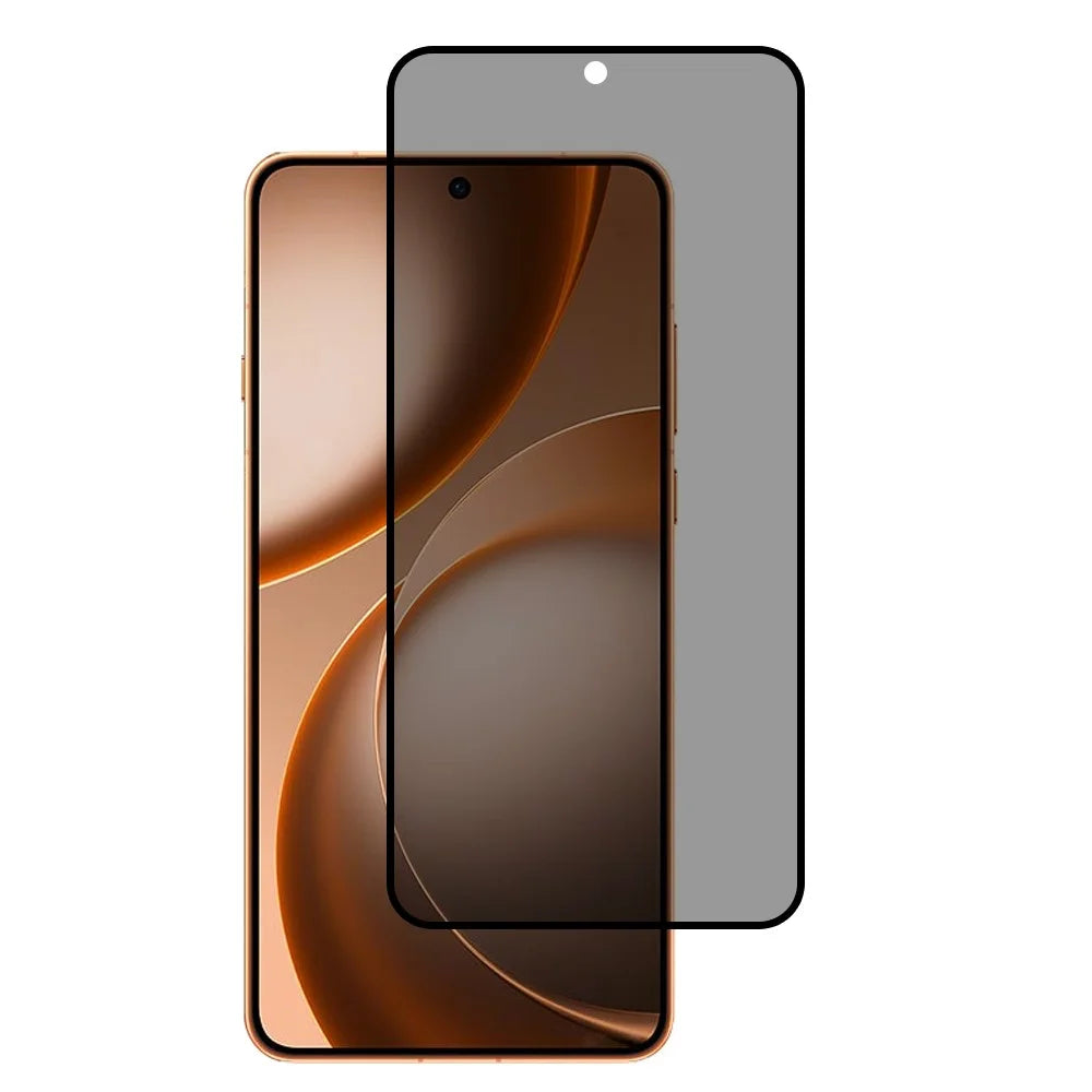For Oppo Find X9 Ultra 5G Anti-Spy Full Screen Protector Silk Printing Full Glue Privacy High Aluminium-silicon Glass Film (Fingerprint Unlock) - Black - 1