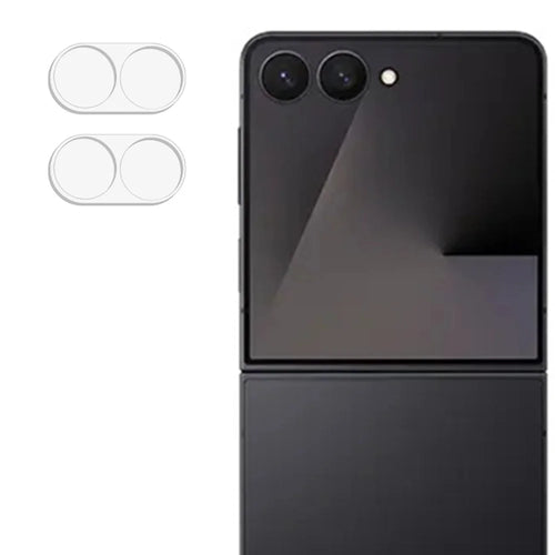 2Pcs For Samsung Galaxy Z Flip8 Full Coverage Camera Lens Protector 3D Arc Edge Anti-Scratch Tempered Glass Lens Film - Transparent - 1