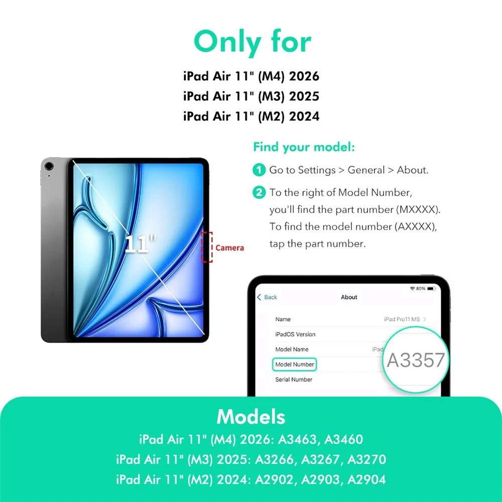 ENKAY HAT PRINCE 0.33mm Clear Film for iPad Air 11 (2026)  /  (2025)  /  (2024) Full Coverage Full Glue Tempered Glass Screen Protector with Installation Kit - Transparent - 6