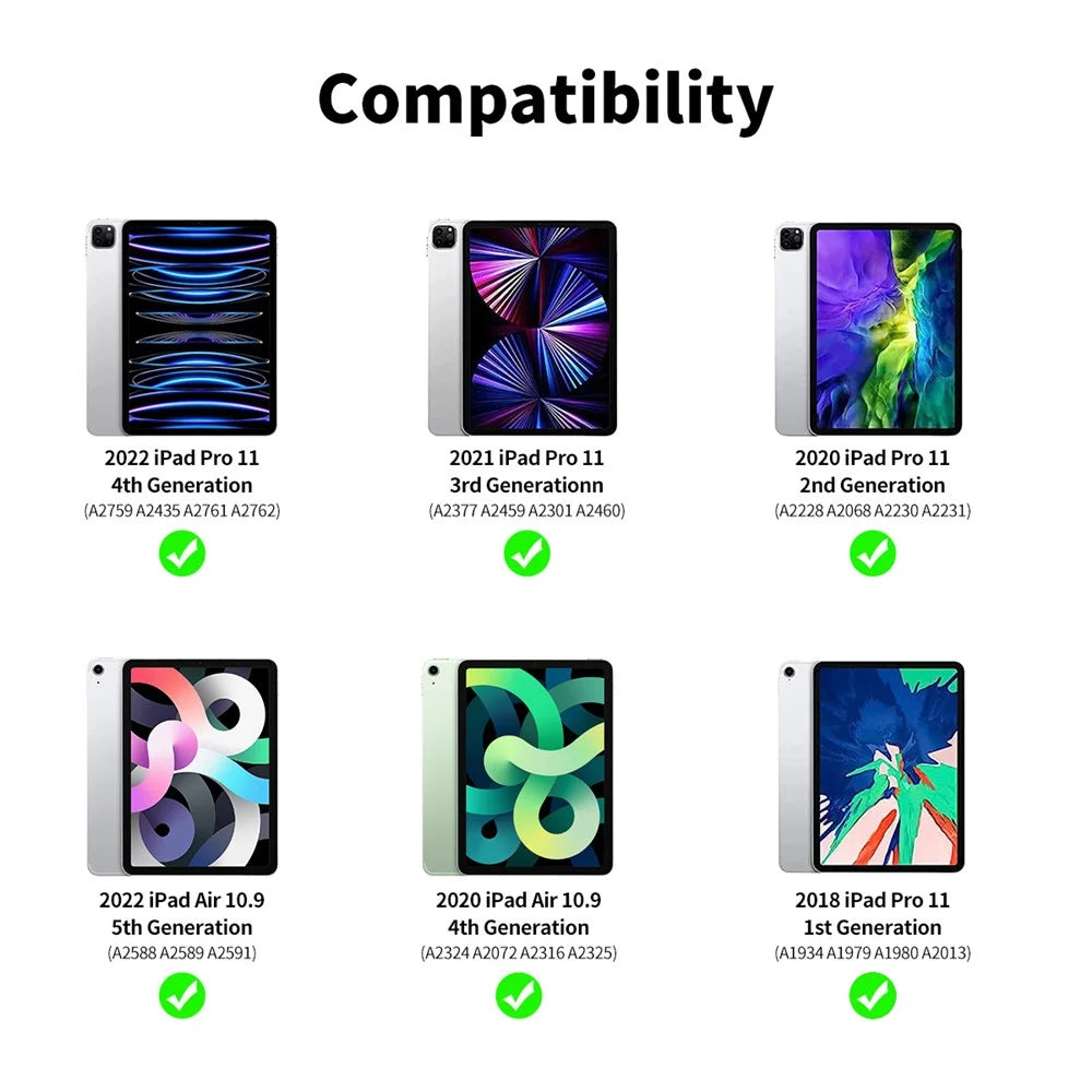 ENKAY HAT PRINCE 0.33mm Clear Film for iPad Pro 11 (2022) / (2021) / (2020) / (2018) / Air (2022) / (2020) Full Coverage Full Glue Tempered Glass Screen Protector with Installation Kit - Transparent - 3