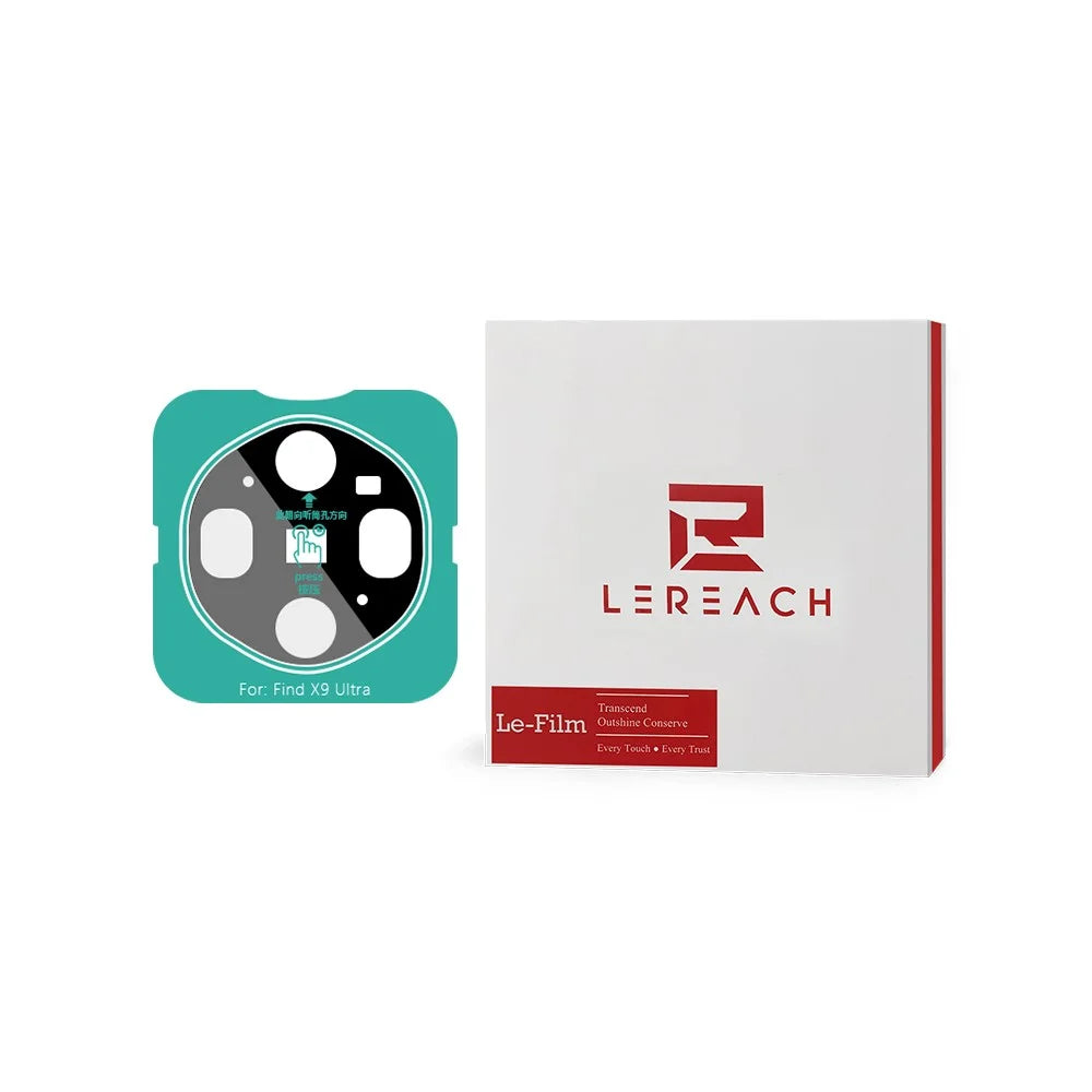 LEREACH For Oppo Find X9 Ultra 5G Camera Lens Protector Full Cover High Aluminium-silicon Glass Lens Film with Auto-Align Installation Frame - Black - 1