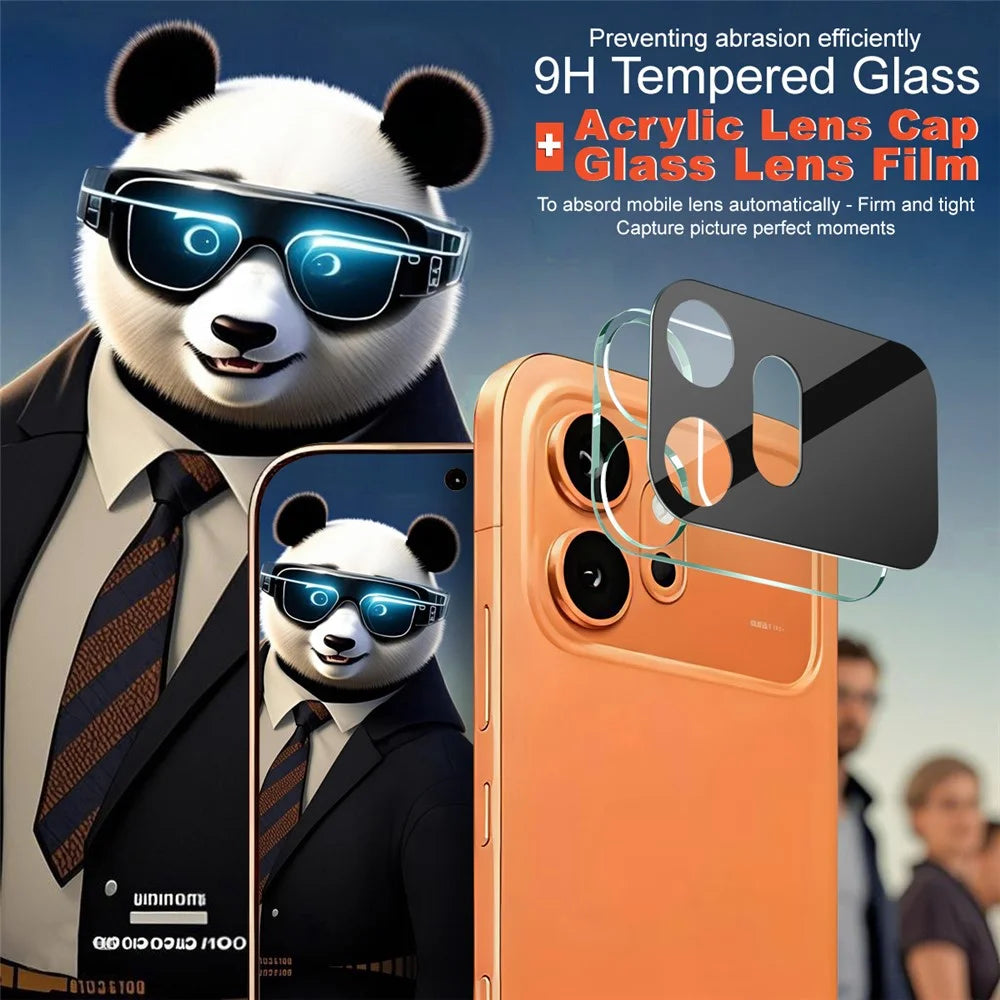IMAK For Honor 600 5G Tempered Glass Full Cover Lens Film + Acrylic Cap - Black - 3