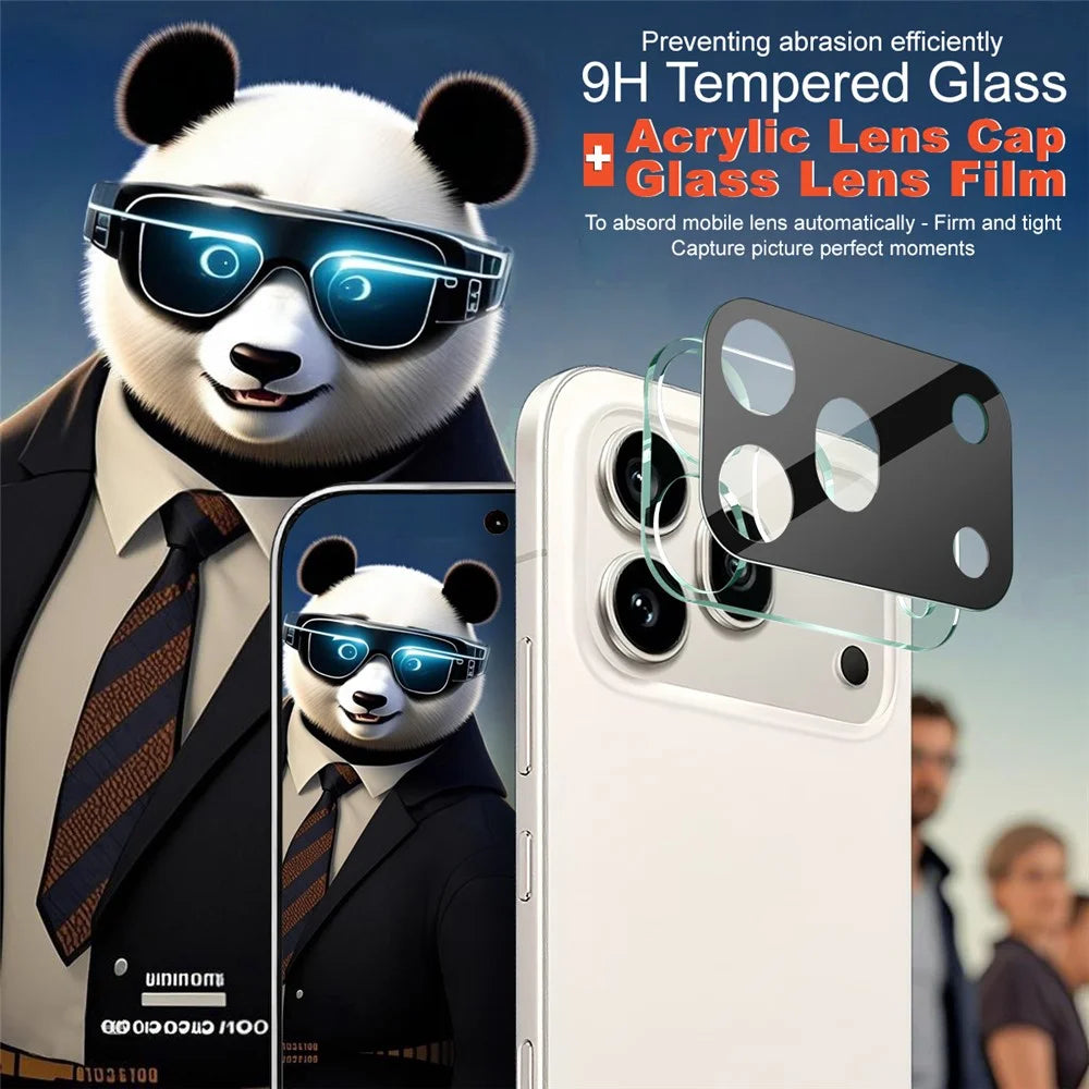 IMAK For Honor 600 Pro 5G Tempered Glass Full Cover Lens Film + Acrylic Cap - Black - 3