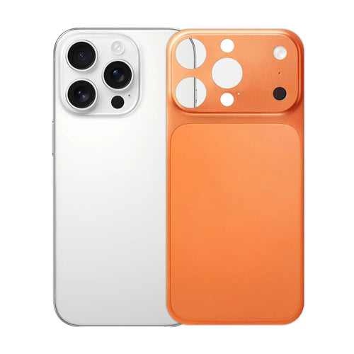 For iPhone 15 Pro Max Back Film Transform to 17 Pro Max PET Matte Ultra-Thin Anti-Fingerprint Phone Back Cover - Orange - 1