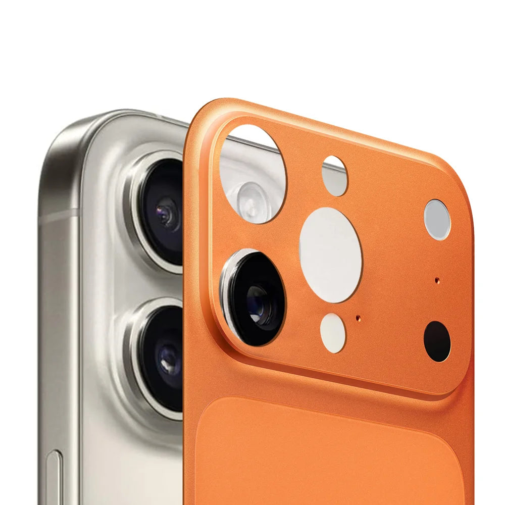 For iPhone 13 Pro Back Film Transform to 17 Pro PET Matte Ultra-Thin Anti-Fingerprint Phone Back Cover - Orange - 5