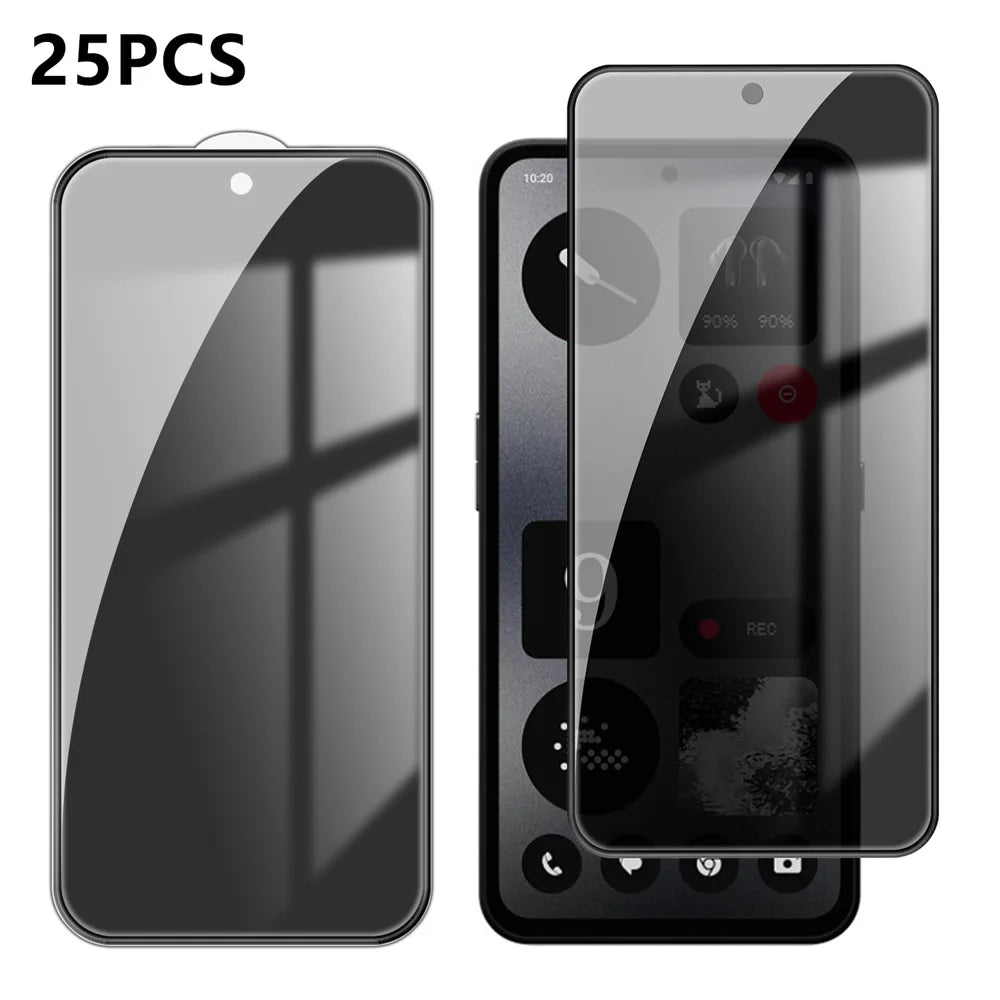 For Nothing CMF Phone 1 25Pcs Anti-spy Screen Protector Silk Printing High Aluminium-silicon Glass Full Cover Anti-fingerprint Privacy Film - Black - 1