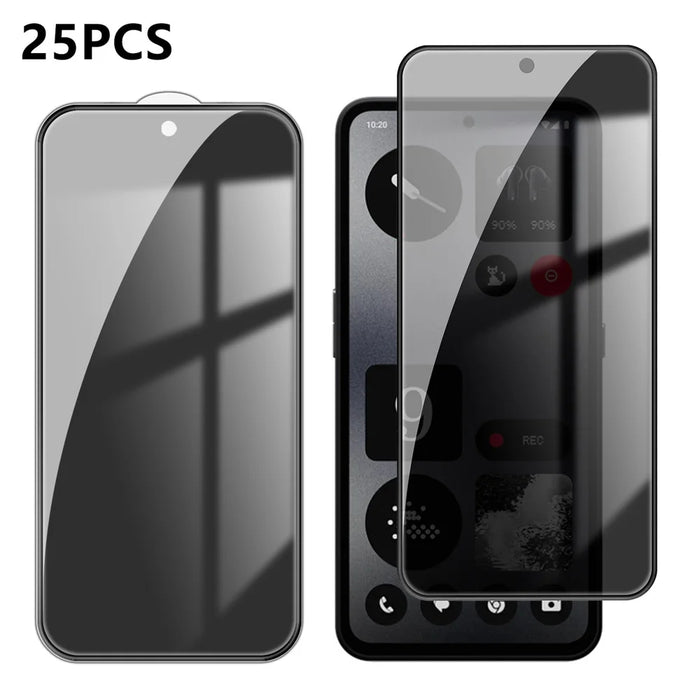 For Nothing CMF Phone 1 25Pcs Anti-spy Screen Protector Silk Printing High Aluminium-silicon Glass Full Cover Anti-fingerprint Privacy Film - Black - 1