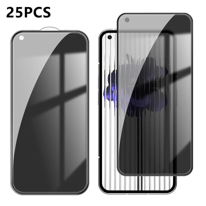 For Nothing phone (1) 5G 25Pcs Anti-spy Screen Protector Silk Printing High Aluminium-silicon Glass Full Cover Anti-fingerprint Privacy Film - Black - 1