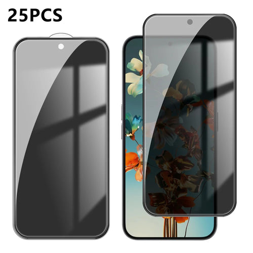 For Nothing Phone (2a) Plus 25Pcs Anti-spy Screen Protector Silk Printing High Aluminium-silicon Glass Full Cover Anti-fingerprint Privacy Film - Black - 1