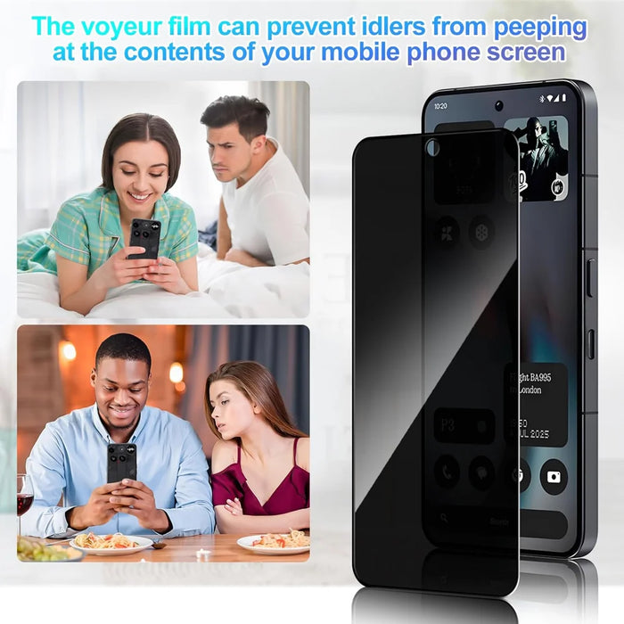 For Nothing Phone (3a) Lite 5G 25Pcs Anti-spy Screen Protector Silk Printing High Aluminium-silicon Glass Full Cover Anti-fingerprint Privacy Film - Black - 7