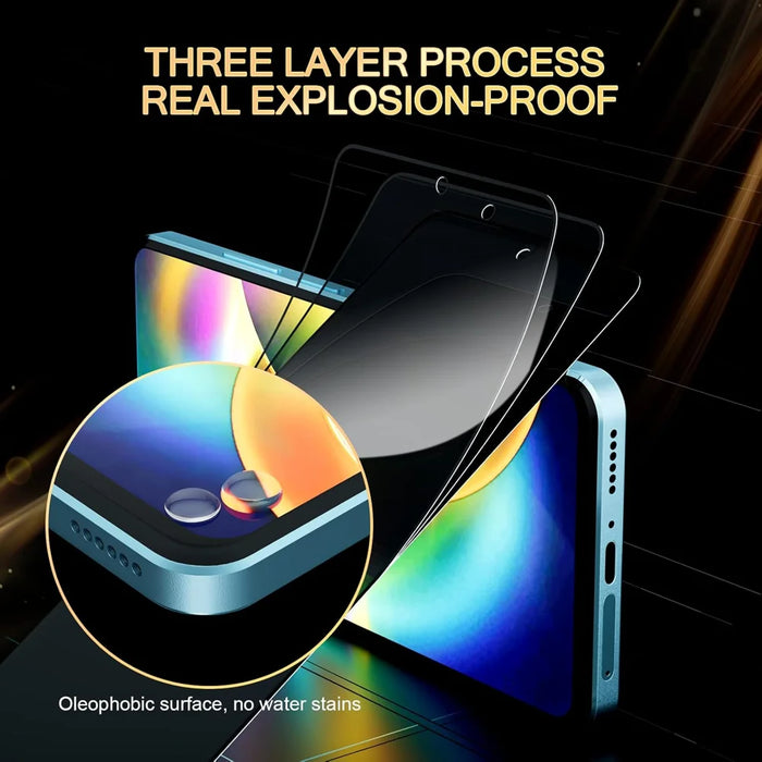 For Oppo A6t Pro 4G 25Pcs Anti-spy Screen Protector Silk Printing High Aluminium-silicon Glass Full Cover Anti-fingerprint Privacy Film - Black - 4