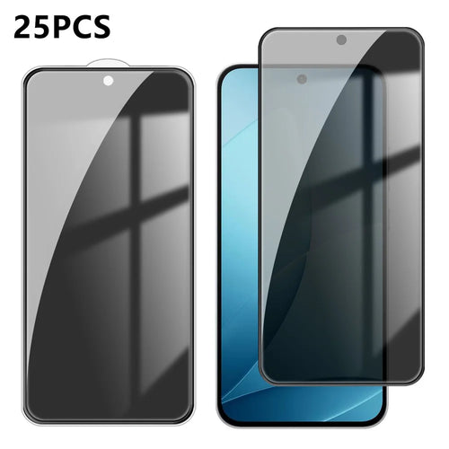 For Oppo F33 Pro 5G 25Pcs Anti-spy Screen Protector Silk Printing High Aluminium-silicon Glass Full Cover Anti-fingerprint Privacy Film - Black - 1
