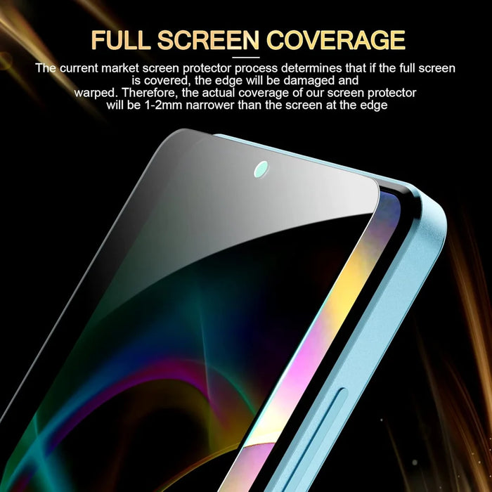 For Oppo Reno15 Pro Mini 5G 25Pcs Anti-spy Screen Protector Silk Printing High Aluminium-silicon Glass Full Cover Anti-fingerprint Privacy Film - Black - 3