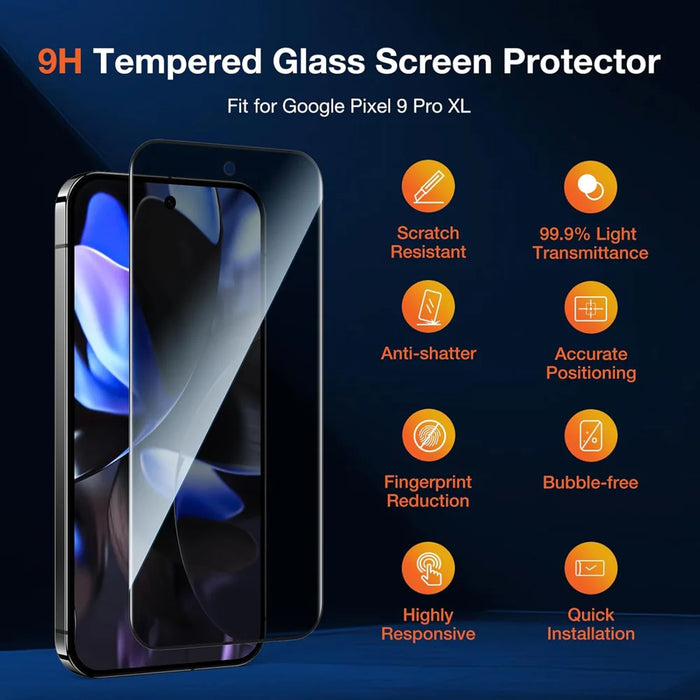 For Google Pixel 10a 25Pcs Anti-spy Screen Protector Silk Printing High Aluminium-silicon Glass Full Cover Anti-fingerprint Privacy Film - Black - 2