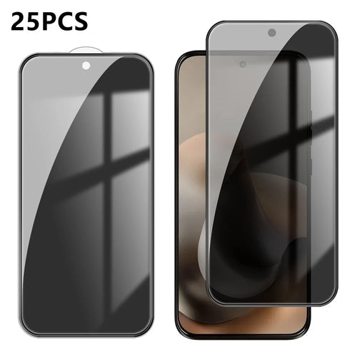 For Motorola Moto G77 5G 25Pcs Anti-spy Screen Protector Silk Printing High Aluminium-silicon Glass Full Cover Anti-fingerprint Privacy Film - Black - 1