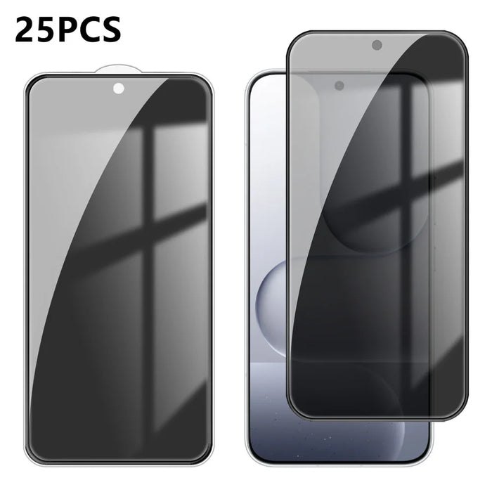 For Honor 600 Pro 5G 25Pcs Anti-spy Screen Protector Silk Printing High Aluminium-silicon Glass Full Cover Anti-fingerprint Privacy Film - Black - 1