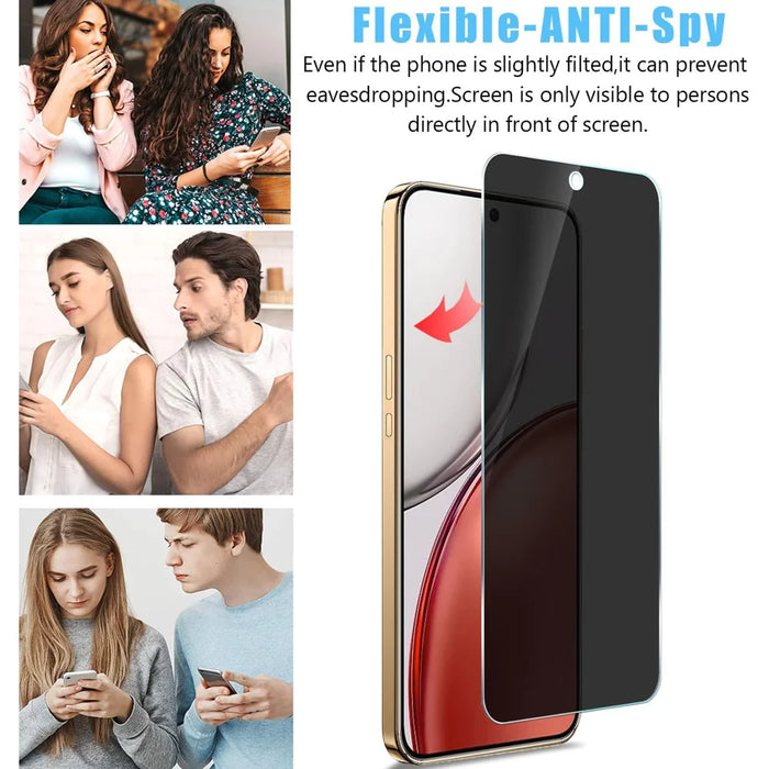 For Honor 600 Pro 5G 25Pcs Anti-spy Screen Protector Silk Printing High Aluminium-silicon Glass Full Cover Anti-fingerprint Privacy Film - Black - 4