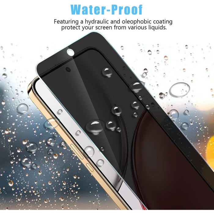 For Honor Magic8 Pro Air 5G 25Pcs Anti-spy Screen Protector Silk Printing High Aluminium-silicon Glass Full Cover Anti-fingerprint Privacy Film - Black - 2
