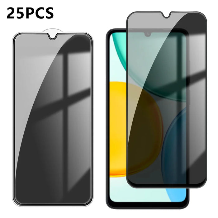 For Honor X5d 4G 25Pcs Anti-spy Screen Protector Silk Printing High Aluminium-silicon Glass Full Cover Anti-fingerprint Privacy Film - Black - 1