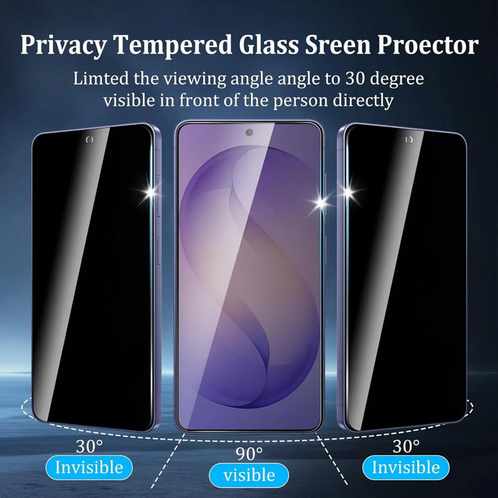For Samsung Galaxy A05 4G 25Pcs Anti-spy Screen Protector Silk Printing High Aluminium-silicon Glass Full Cover Anti-fingerprint Privacy Film - Black - 4