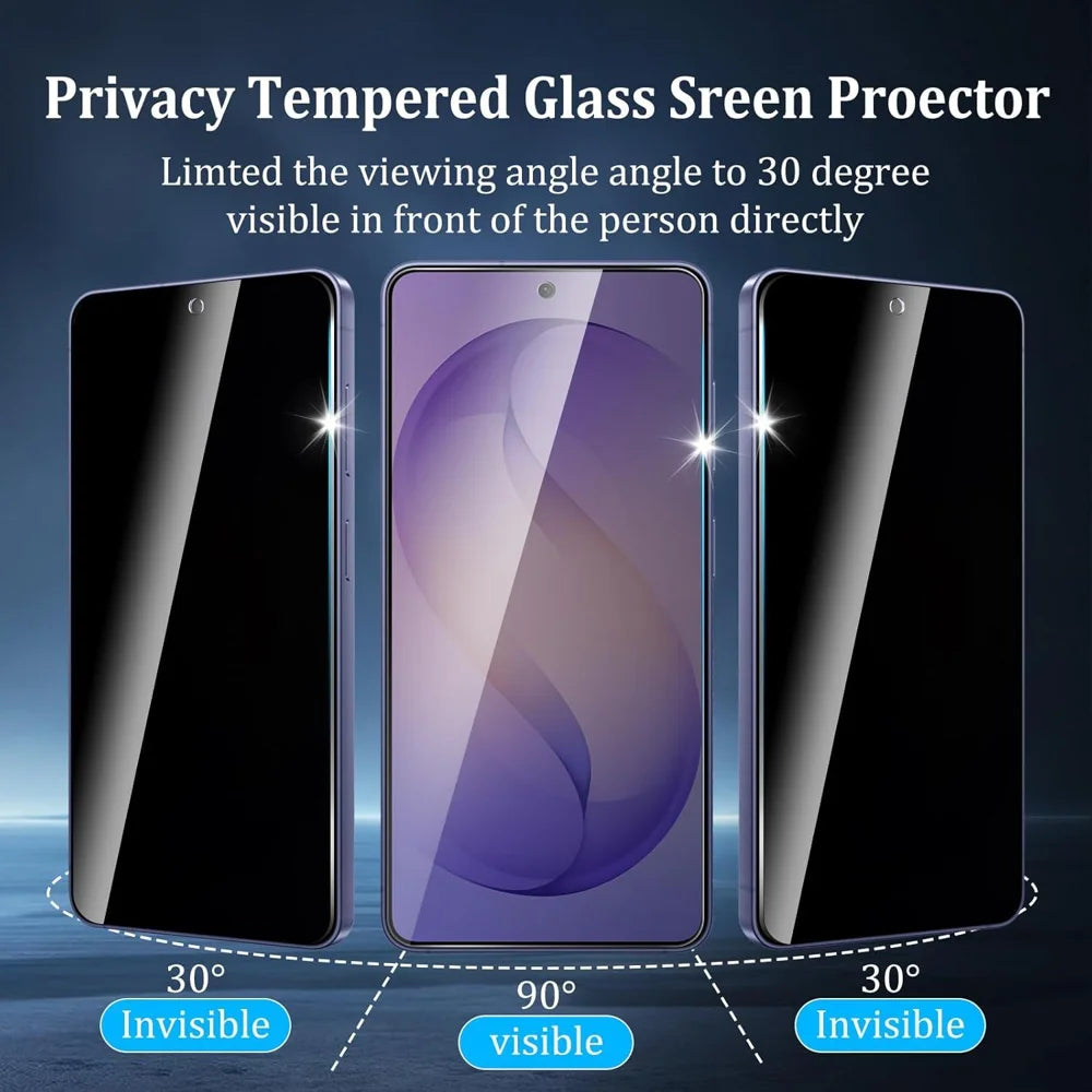 For Samsung Galaxy A18 5G / A18 4G / A17 5G / A17 4G 25Pcs Anti-spy Screen Protector Silk Printing High Aluminium-silicon Glass Full Cover Anti-fingerprint Privacy Film - Black - 4