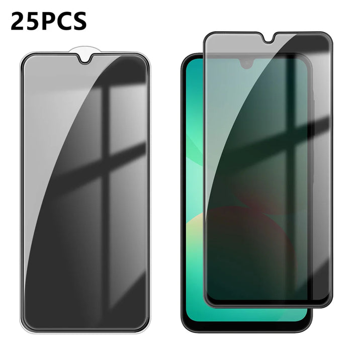 For Samsung Galaxy A27 5G 25Pcs Anti-spy Screen Protector Silk Printing High Aluminium-silicon Glass Full Cover Anti-fingerprint Privacy Film - Black - 1