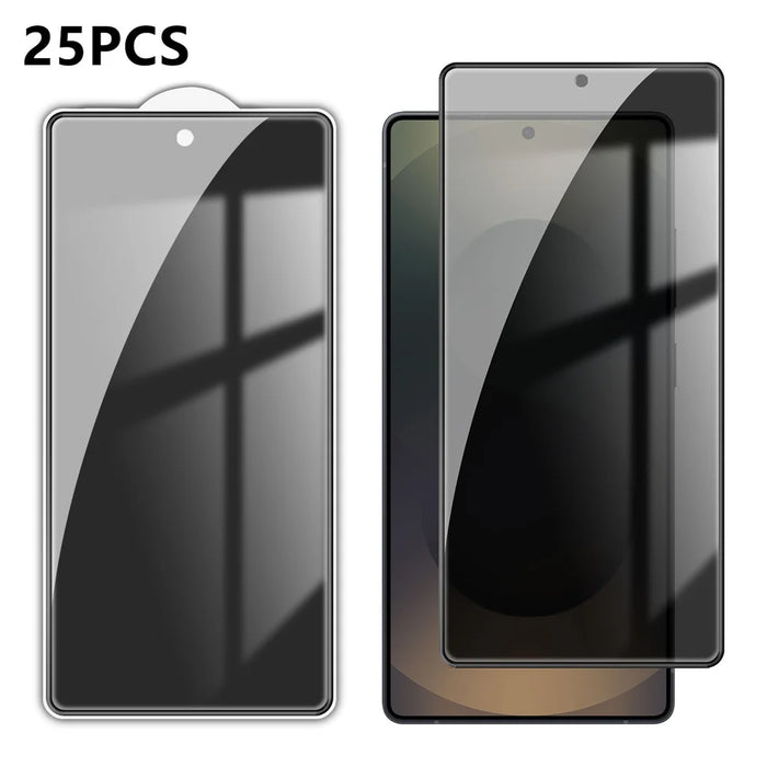 For Samsung Galaxy S25 Ultra 25Pcs Anti-spy Screen Protector Silk Printing High Aluminium-silicon Glass Full Cover Anti-fingerprint Privacy Film - Black - 1