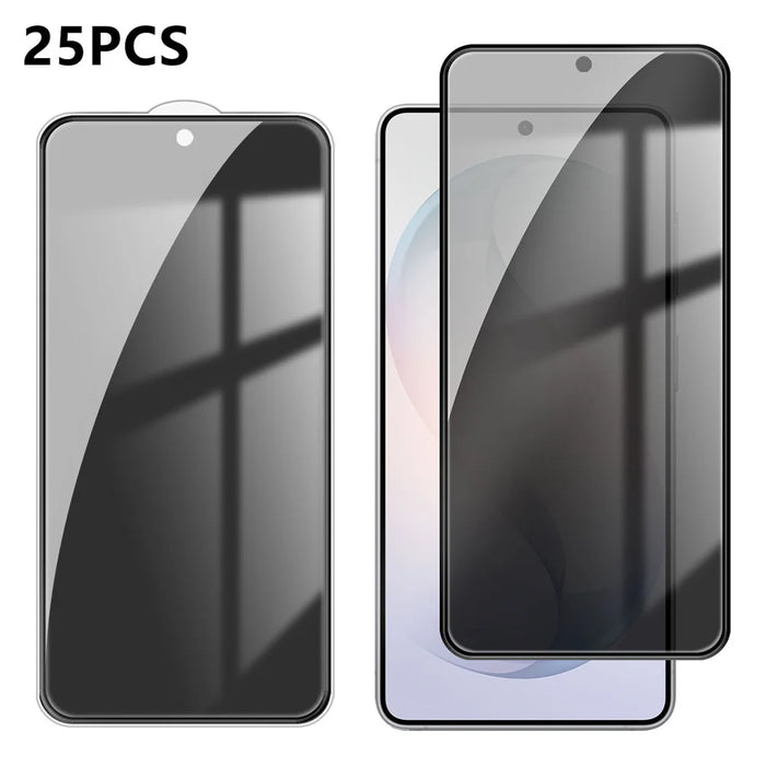 For Samsung Galaxy S26 Ultra 25Pcs Anti-spy Screen Protector Silk Printing High Aluminium-silicon Glass Full Cover Anti-fingerprint Privacy Film - Black - 1
