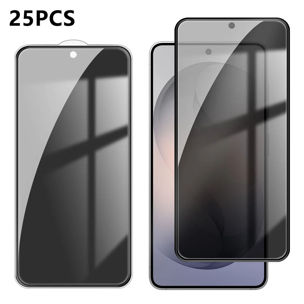 For Samsung Galaxy S26 25Pcs Anti-spy Screen Protector Silk Printing High Aluminium-silicon Glass Full Cover Anti-fingerprint Privacy Film - Black - 1