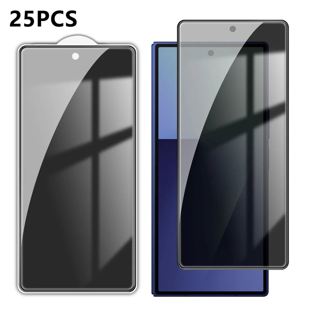 For Samsung Galaxy Z Fold8 Ultra 25Pcs Anti-spy Screen Protector Silk Printing High Aluminium-silicon Glass Full Cover Anti-fingerprint Privacy Film - Black - 1