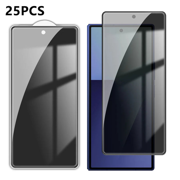 For Samsung Galaxy Z Fold8 Ultra 25Pcs Anti-spy Screen Protector Silk Printing High Aluminium-silicon Glass Full Cover Anti-fingerprint Privacy Film - Black - 1