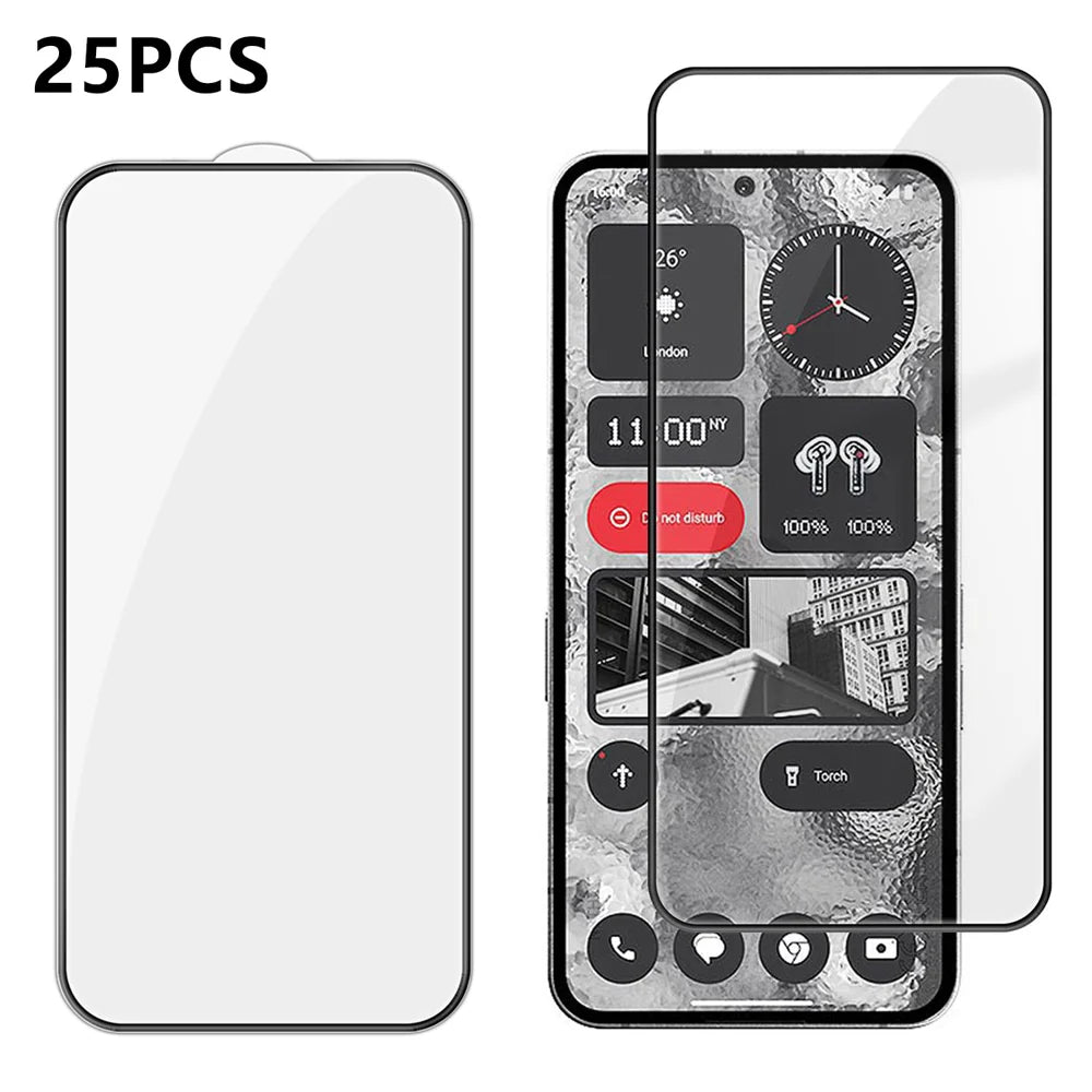 For Nothing Phone (2) 25Pcs Full Cover Screen Protector Silk Printing Ultra Clear High Aluminium-silicon Glass Film - Transparent - 1