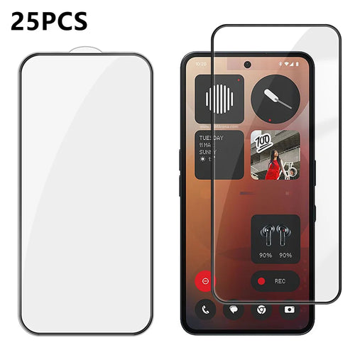 For Nothing Phone (3a) Pro 25Pcs Full Cover Screen Protector Silk Printing Ultra Clear High Aluminium-silicon Glass Film - Transparent - 1