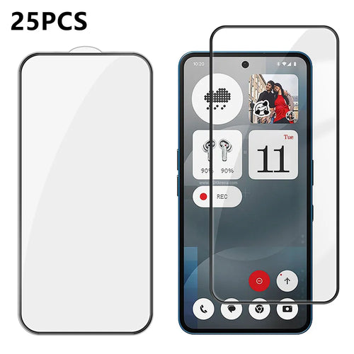 For Nothing Phone (3a) 25Pcs Full Cover Screen Protector Silk Printing Ultra Clear High Aluminium-silicon Glass Film - Transparent - 1