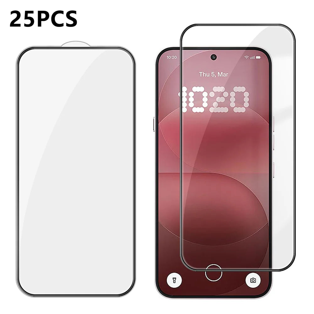 For Nothing Phone (4a) Pro 25Pcs Full Cover Screen Protector Silk Printing Ultra Clear High Aluminium-silicon Glass Film - Transparent - 1