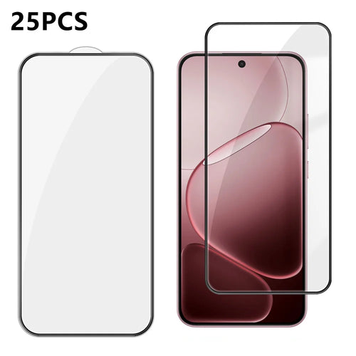 For Oppo A6 4G 25Pcs Full Cover Screen Protector Silk Printing Ultra Clear High Aluminium-silicon Glass Film - Transparent - 1