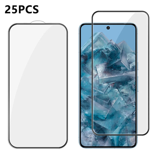 For Google Pixel 8 Pro 25Pcs Full Cover Screen Protector Silk Printing Ultra Clear High Aluminium-silicon Glass Film - Transparent - 1