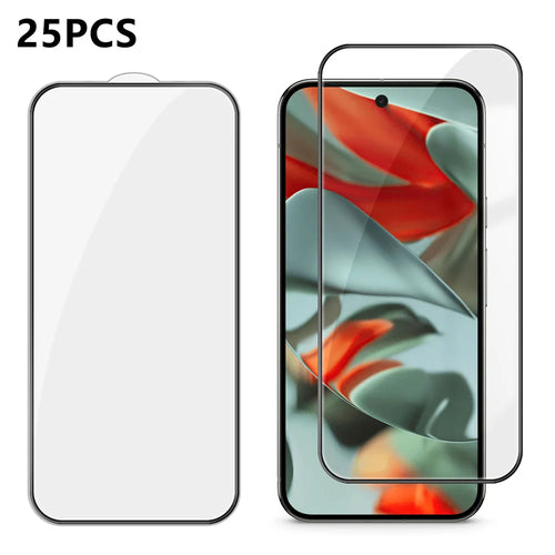 For Google Pixel 9 Pro XL 25Pcs Full Cover Screen Protector Silk Printing Ultra Clear High Aluminium-silicon Glass Film - Transparent - 1
